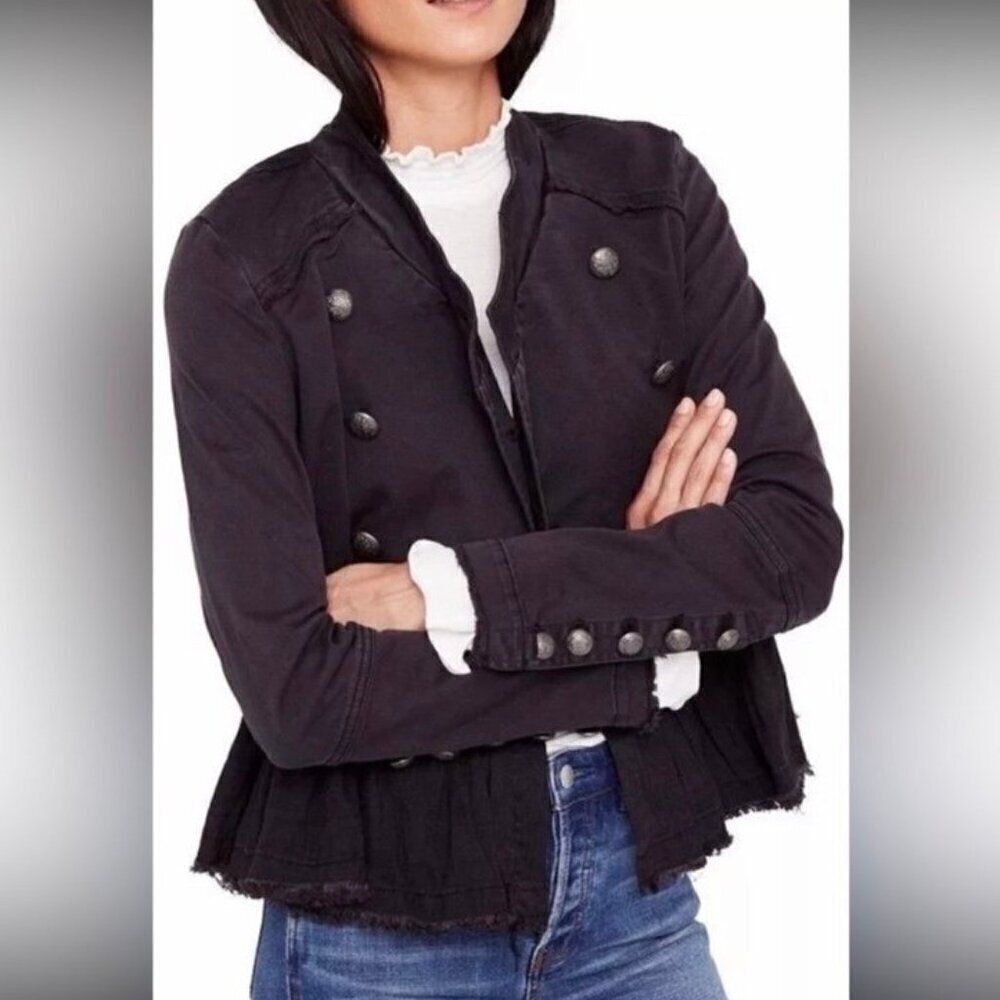 Free People military jacket in black S